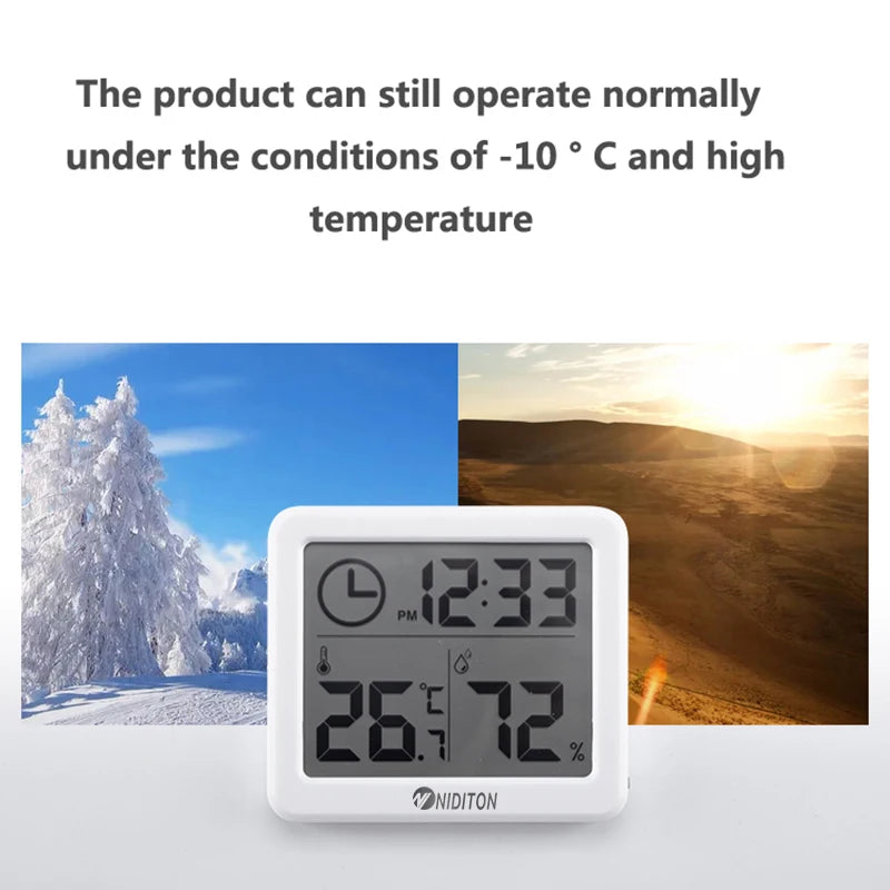 Digital Clock Desk Clock with Temperature and Humidity Display - Smarsty