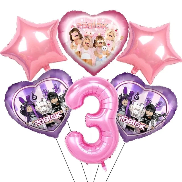 Pink Roblox Birthday Party Decorations Tableware Set - Smarsty