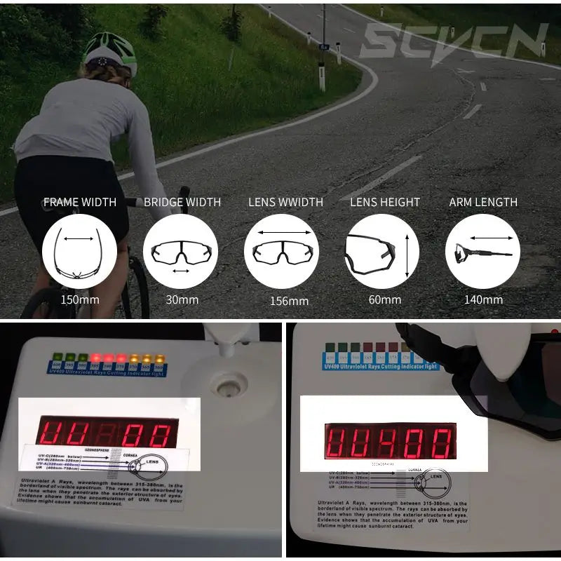 SCVCN UV400 Sport Cycling Glasses Road Sunglasses Bicycle Eyewear Mountain Bike MTB Cycl Goggles running glasses