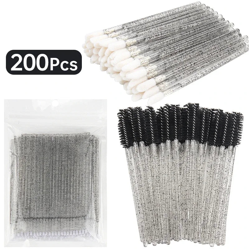 200 Pcs Disposable Makeup Brushes for Eyelash and Lip Application - Smarsty