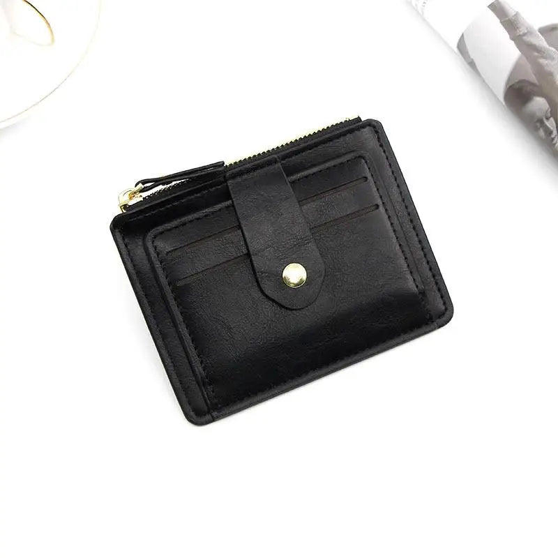 Luxury Small Men's Credit ID Card Holder Wallet Male Slim Leather Wallet with Coin Pocket Brand Designer Purse for Men Women - Smarsty