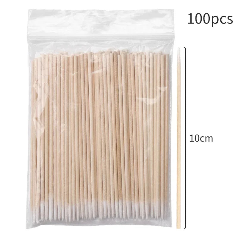 100Pcs Micro Cotton Swabs for Eyelash Cleaning - Smarsty