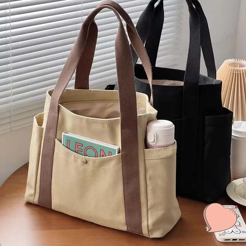 Large Capacity Canvas Tote for Work and College Everyday - Smarsty