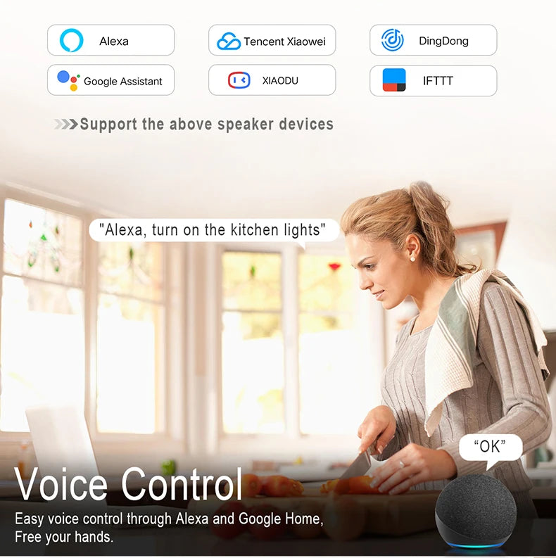 Tuya Smart Touch Switch No Neutral Wire Compatible with Alexa - Smarsty
