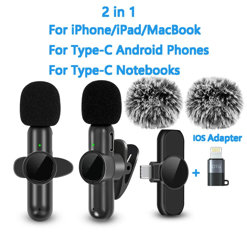 2.4G Wireless Lavalier Microphone for Clear Audio Recording - Smarsty