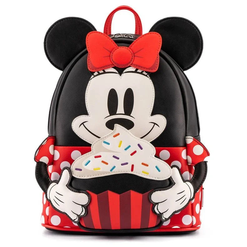 Stylish Pink PU Leather Minnie Mouse Shoulder Backpack - Smarsty