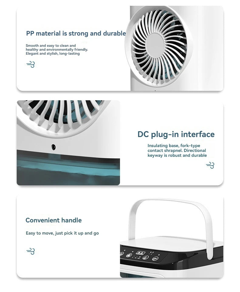 900ML USB Mini Humidifier Desk Fan with Night Light - Smarsty