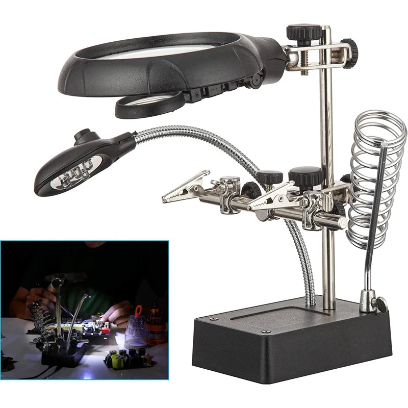 Welding Magnifying Glass with LED Light and Clip - Smarsty