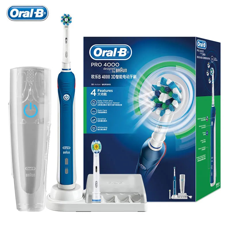 Oral B Electric Toothbrush Pro 4000 with Pressure Sensor - Smarsty