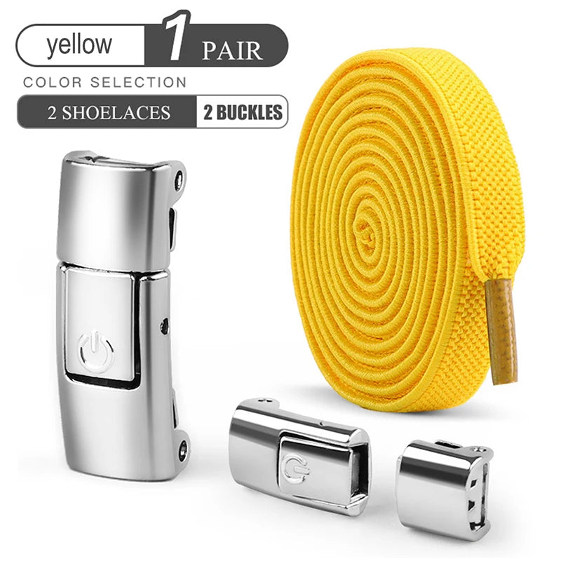 8mm No Tie Shoe Laces Press Lock Shoelaces Without Ties Elastic Laces Sneaker Kids Adult Widened Flat Shoelace for Shoes - Smarsty