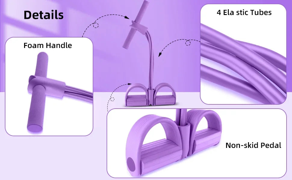 4-Level Resistance Band Tensioner with Non-Slip Handles - Home Fitness Equipment for Abdominal Muscle Training Yoga Abdominal by Smarsty