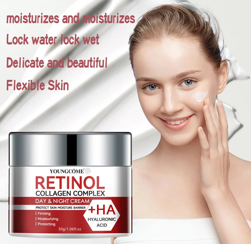 Retinol Collagen Facial Care Moisturizing Cream Deep Hydration Suitable for dry Aging Face Cream Moisturizing Skin Repair - Smarsty