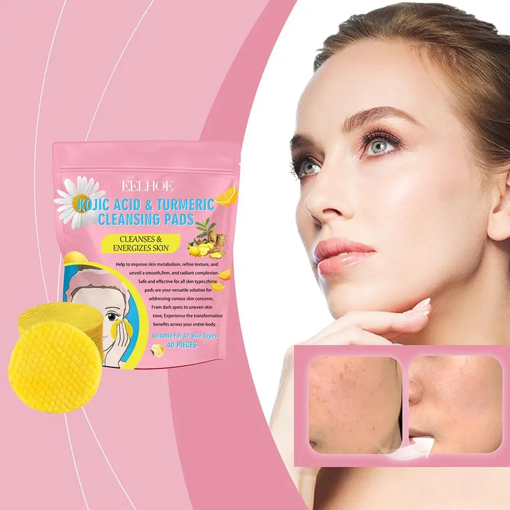 Turmeric Kojic Acid Exfoliating Cleansing Pads Combo - Smarsty
