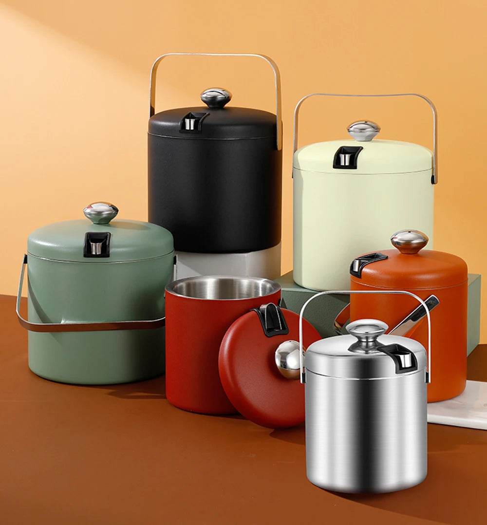 Portable Stainless Steel Ice Bucket for Outdoor Parties - Smarsty