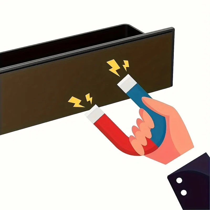 2pcs Storage Magnetic Basket For Fridge Multifunctional Kitchen Storage Rack Saving Space Storage Basket For Refrigerator Fridge by Smarsty