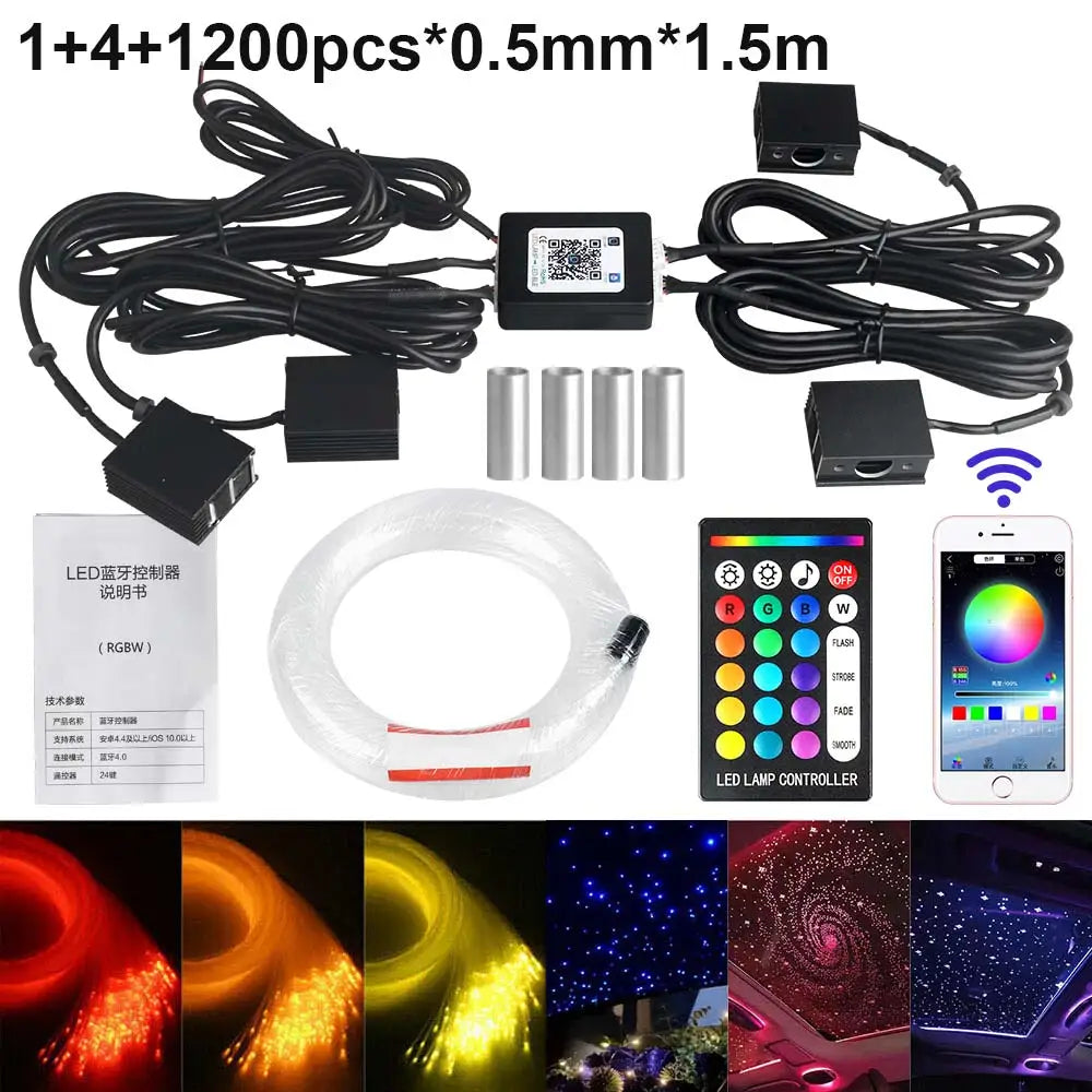 16W Fiber Optic Star Ceiling Lights Atmosphere APP Control Fashion Ceiling Roof Car Star for Car Home Party