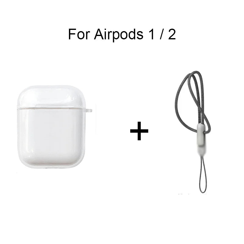 Clear Shockproof TPU Earphone Case with Lanyard - Smarsty