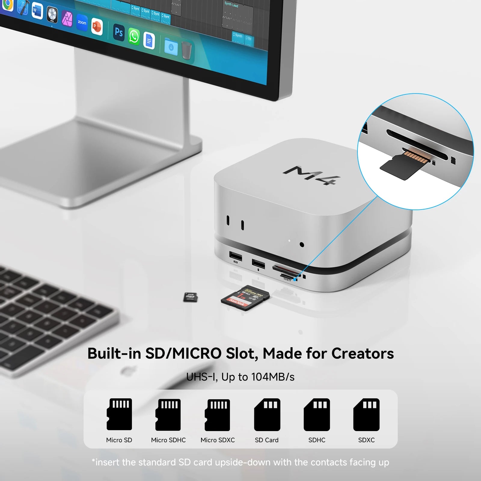 Mac Mini Docking Hub With M.2 SSD Enclosure 4K HDMI