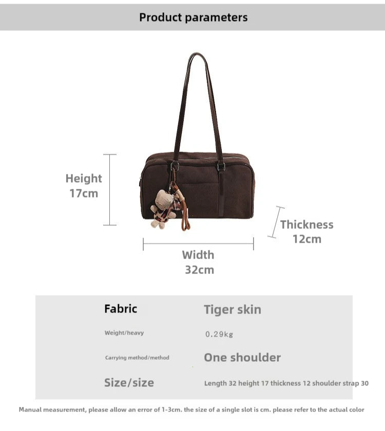 Casual Large Capacity Suede Shoulder Bag For Women Retro - Smarsty