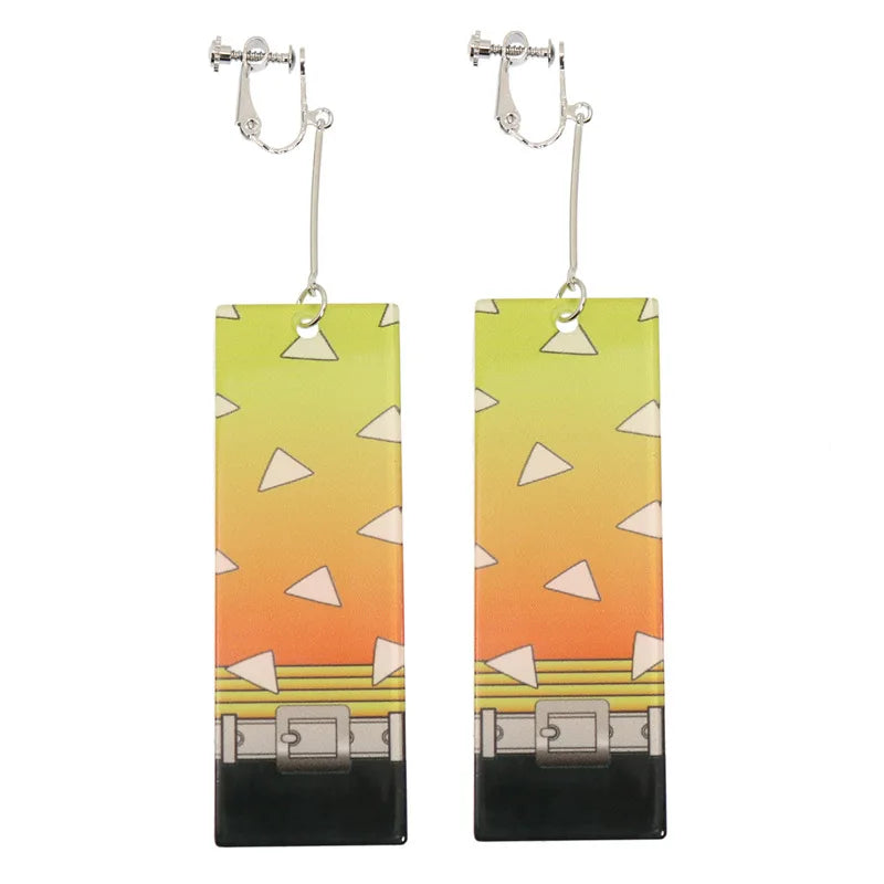 Acrylic Tanjiro Earrings for Women Anime Cosplay Jewelry - Smarsty