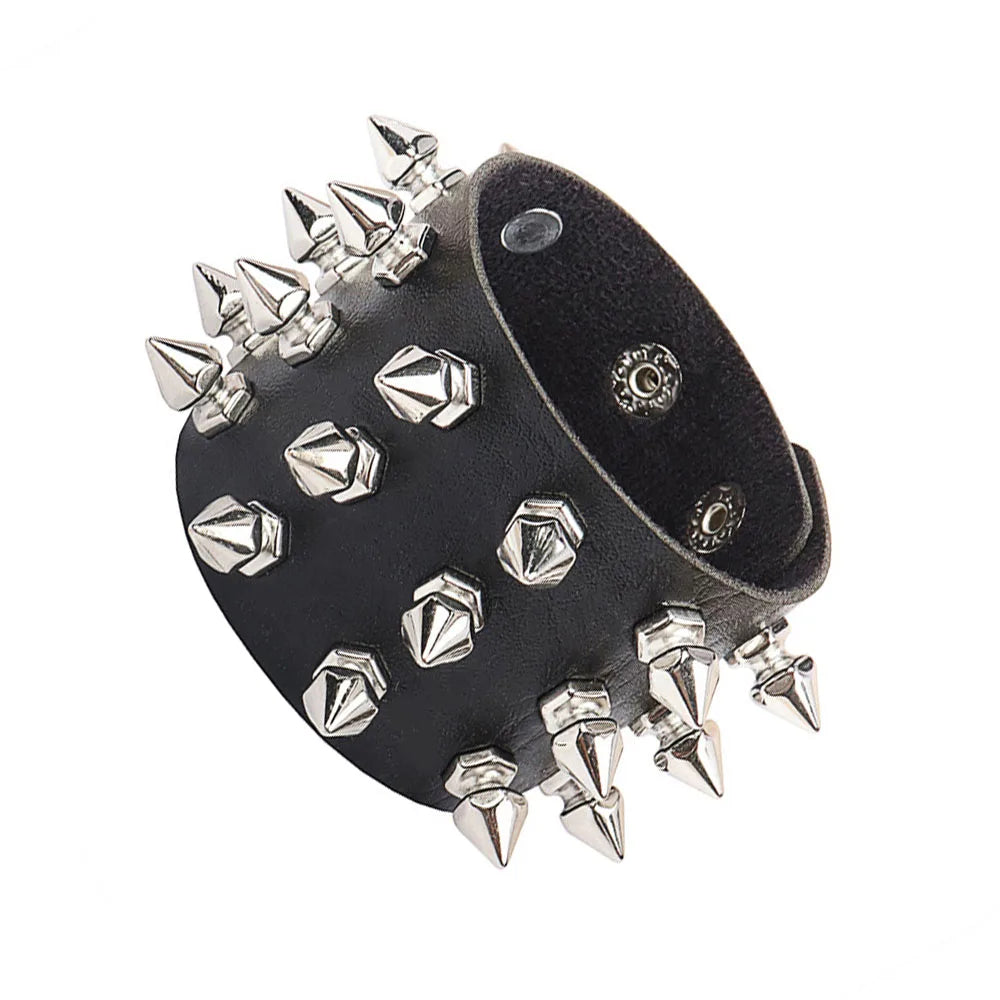 Punk Dark PU Chain Bracelet Multi Layered Fashion Jewelry - Smarsty