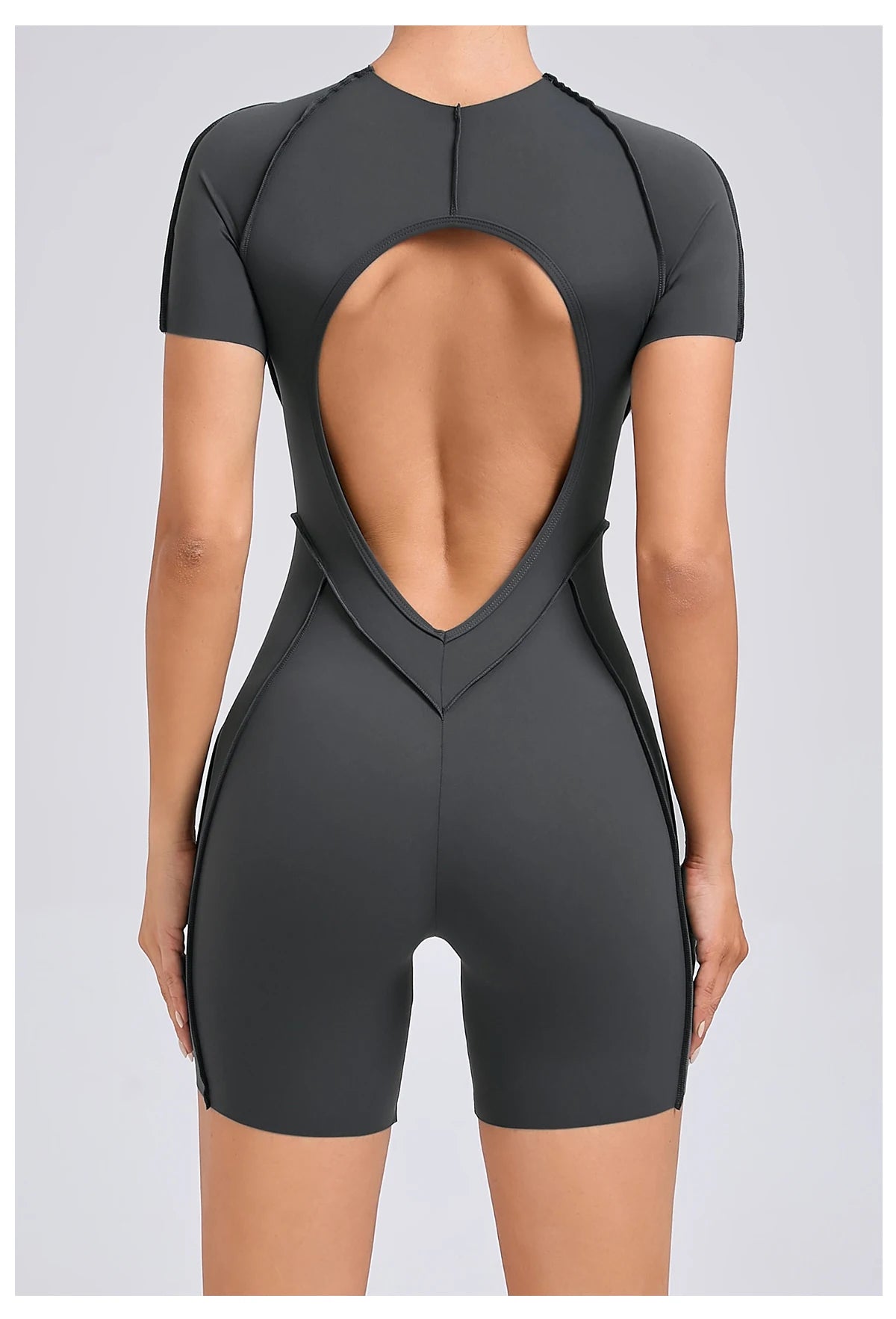 Short Jumpsuit Gym Clothes For Women Sportswear Fitness Overalls Backless Scrunch Booty Yoga Suit Sports Set Outfit - Smarsty