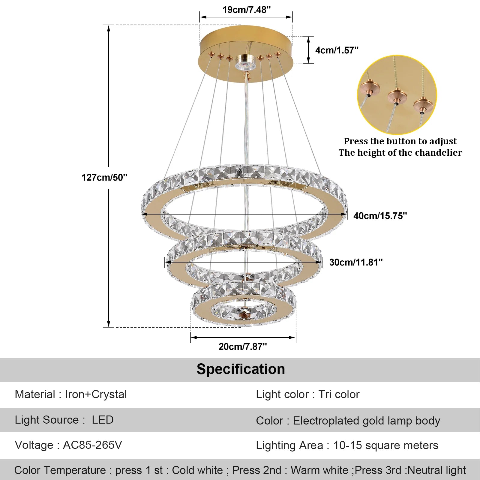 French luxury crystal chandeliers Hall living room Led ceiling lamp pendant ceiling light Room Kitchen Dining table decoration 