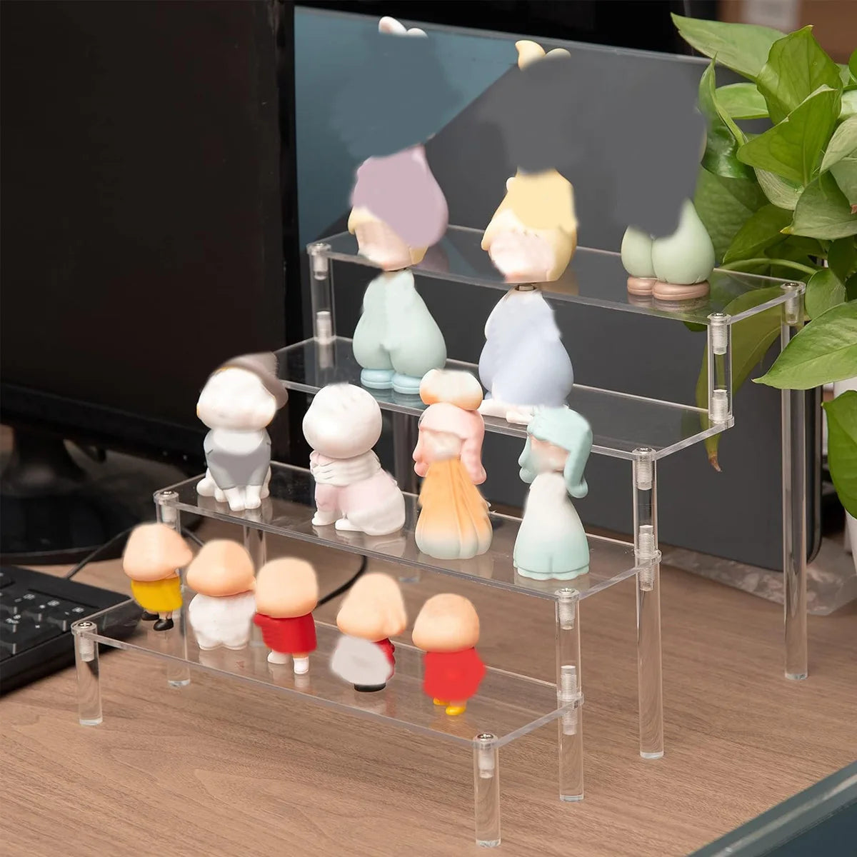 1pc,Multilayer acrylic transparent display rack, desk storage rack, suitable for cosmetics, perfume, dolls, nail polish shelf by Smarsty