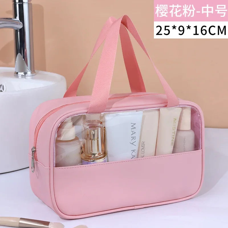 Portable Travel cosmetic bag Women Transparent Makeup Bag Large-Capacity Bath Wash Bags Multifunction Waterproof Storage Case - Smarsty