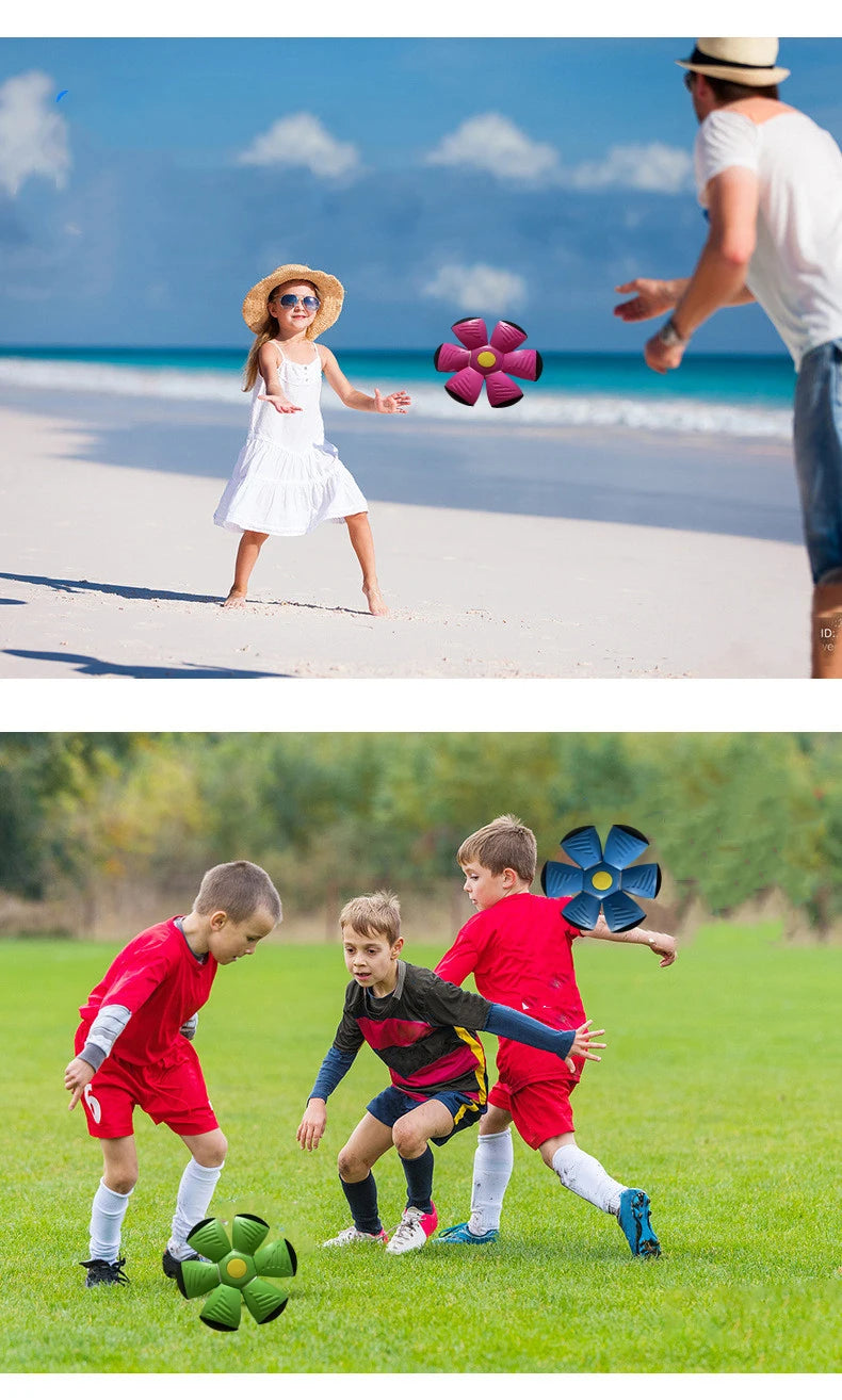 Blue Flying Saucer Ball Outdoor Parent Children Toy Foot Magic Deformation Foot Pressure Decompression Vent Ball - Smarsty