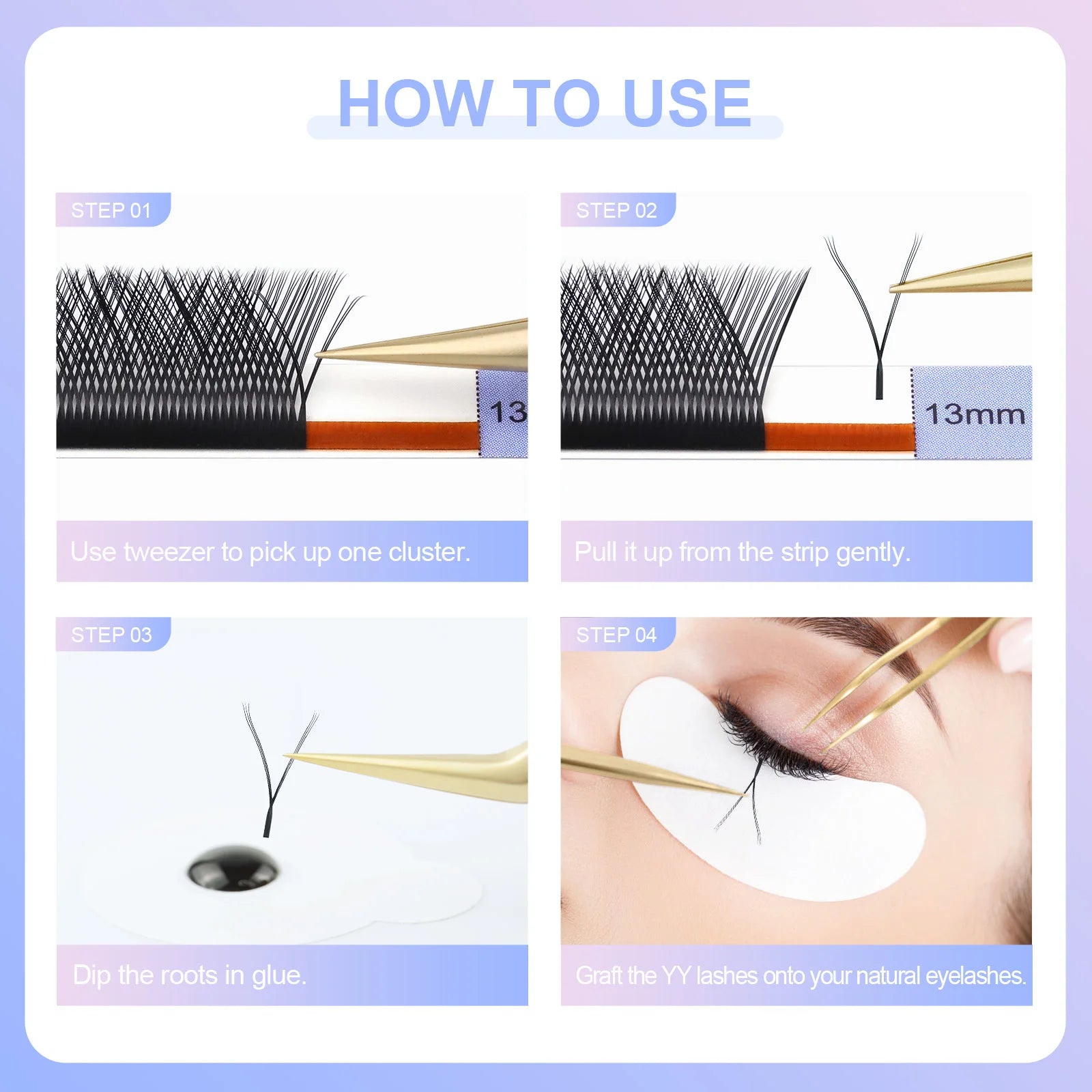 YY Shape Triple Top Eyelash Extensions for Volume - Smarsty