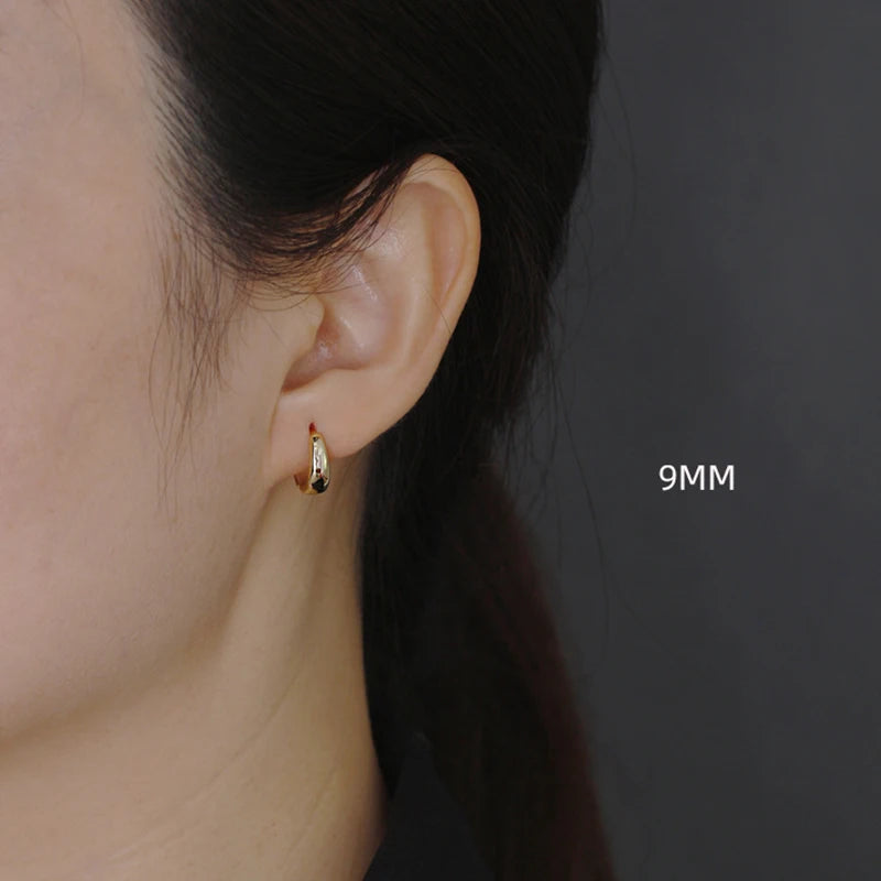 925 Sterling Silver Wide Gothic Huggies Hoop Earrings - Smarsty