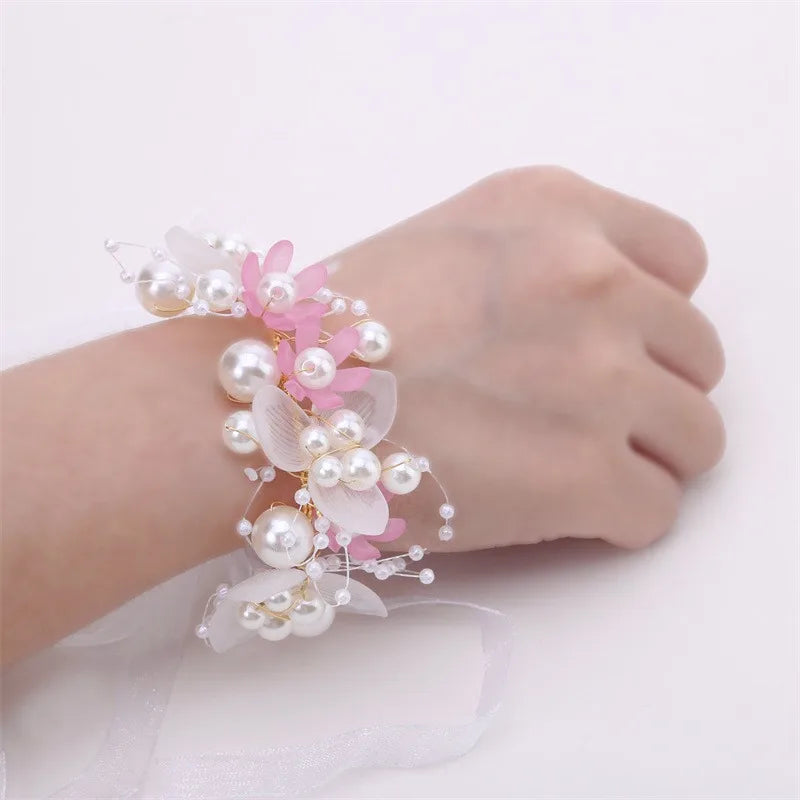 Bohemian Pearl Flower Headband For Girls Wedding Bridal - Smarsty