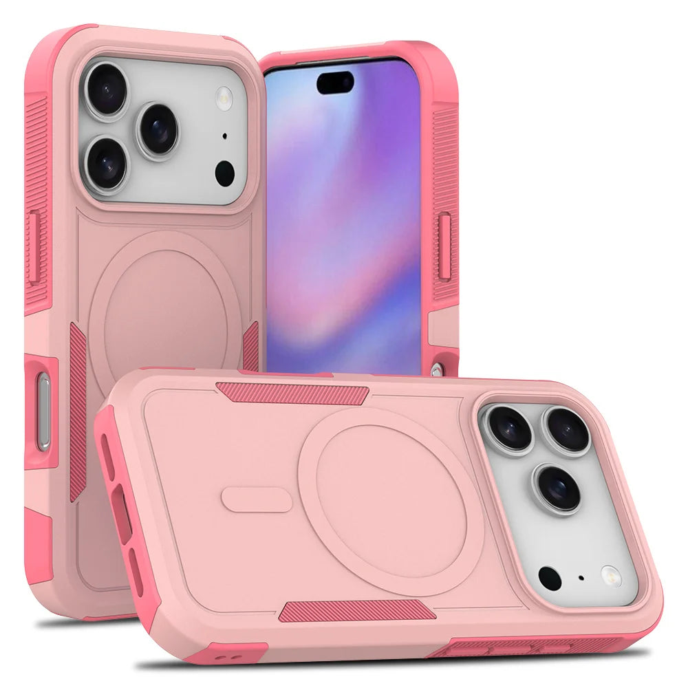 Shockproof Magnetic Phone Case For iPhone 17 Pro Max Air 17e 16e 15 14 Plus 13 12 Rugged For MagSafe Wireless Charging Cover