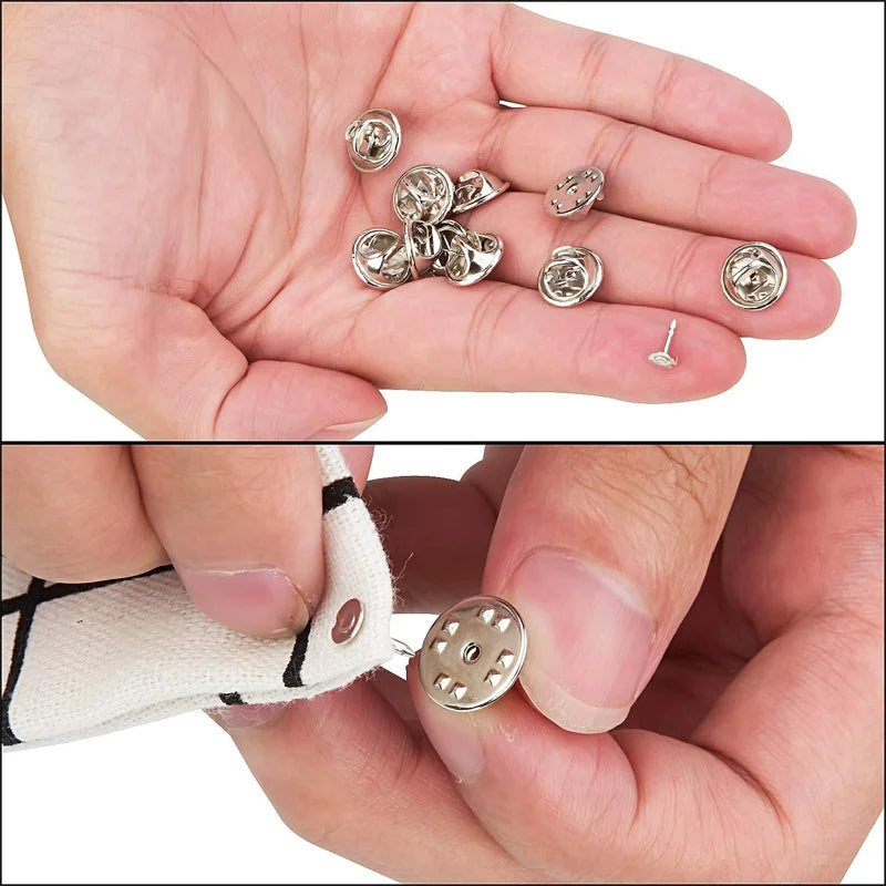 100Pc Metal Locking Pin Backs Secure Brooch Bases Pack - Smarsty