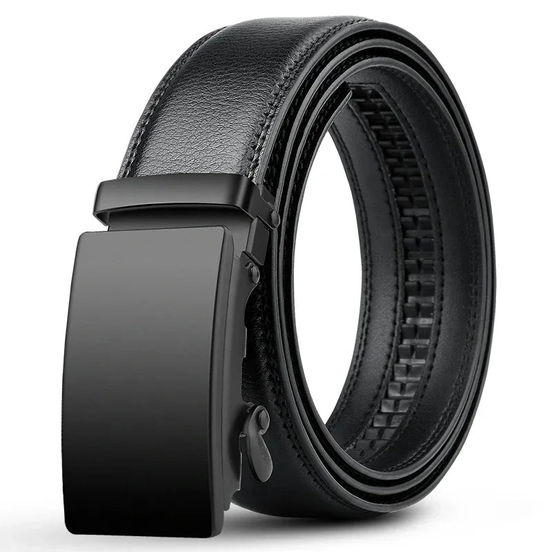 Automatic Buckle PU Leather Belt for Men Business Waist Strap - Smarsty
