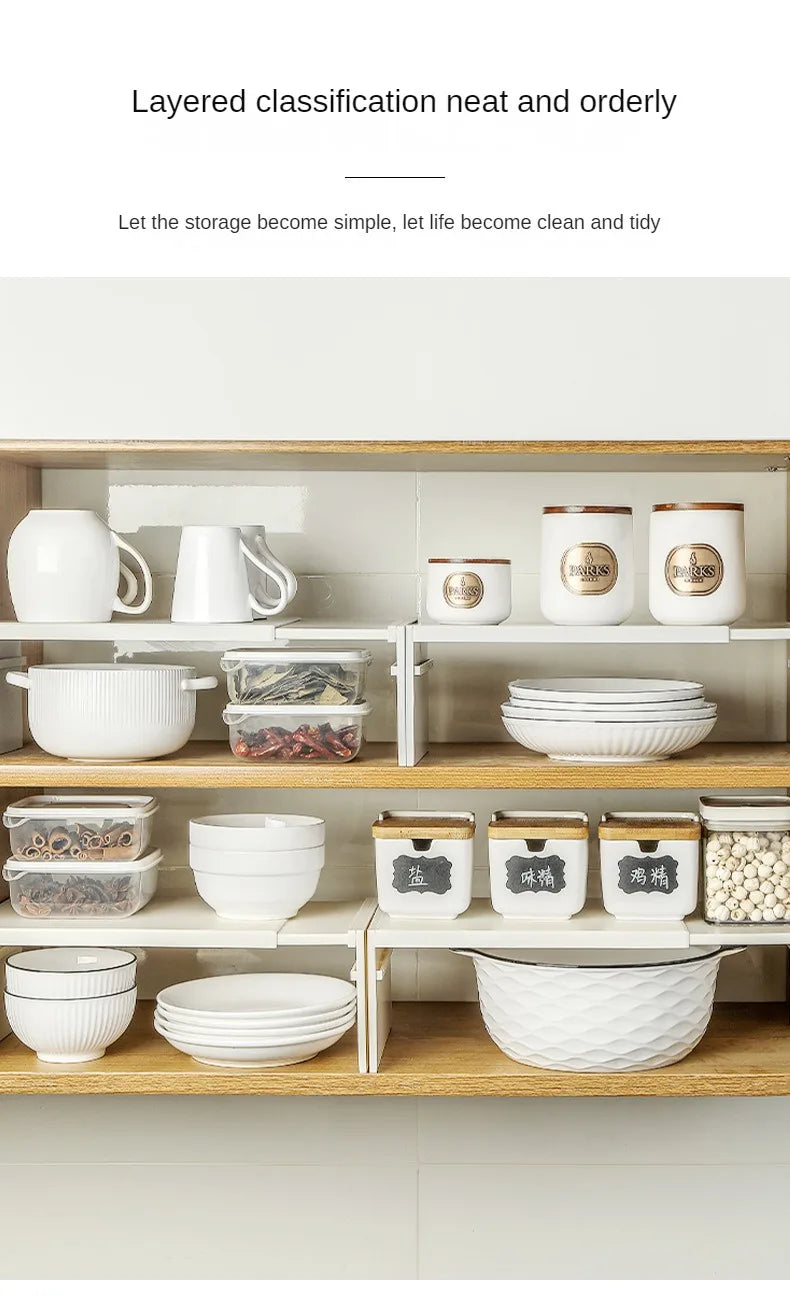 Kitchen Cupboard Organizer Retractable Cabinet Shelf Seasoning Bottle Spice Rack Dish Shelf Kitchen Accessories Storage Rack by Smarsty