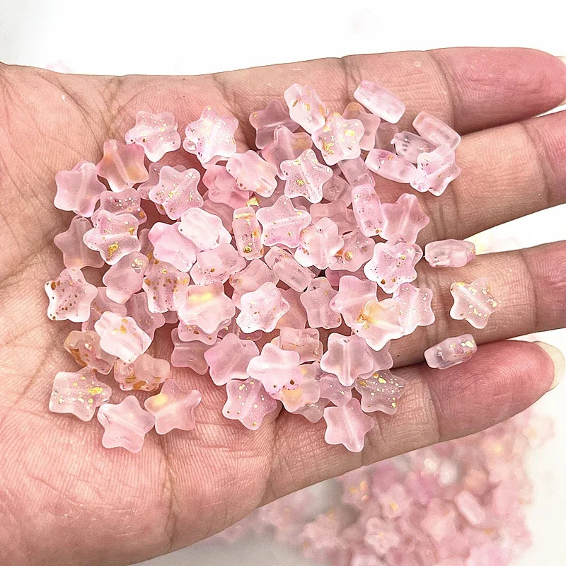 8mm Star Matte Glass Beads for Jewelry Making - Smarsty