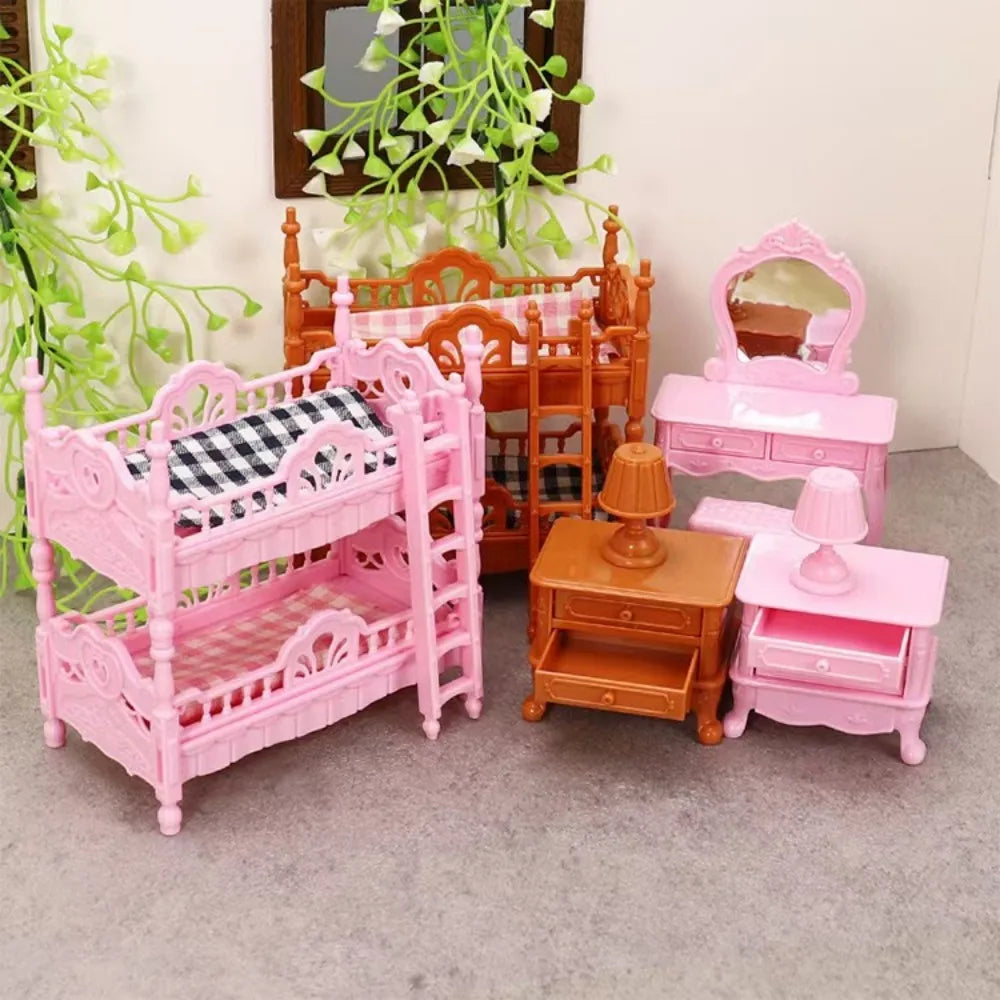 1:12 Dollhouse Miniature Cradle Crib Surround Bed Piano Table Set Furniture Kitchen Model Decor Toy Doll House Accessories