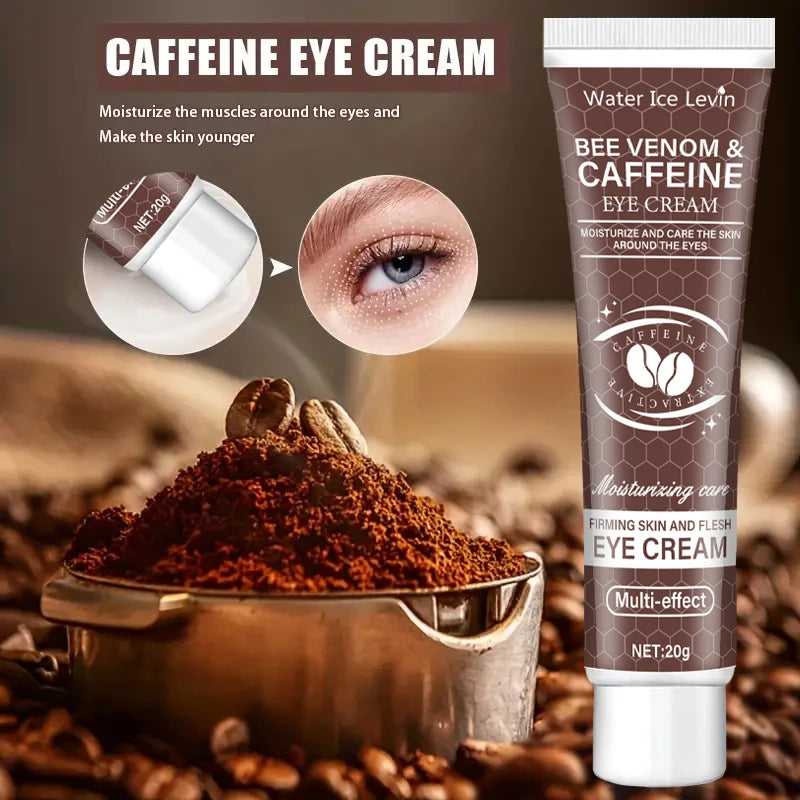 Natural Caffeine Powerful Moisturizing Firming Eye Cream 20g for Puffy and Dark Circles Post-Lifting Area after Using, Reduce Wrinkles and Aging, Light Beige Relaxation - Smarsty