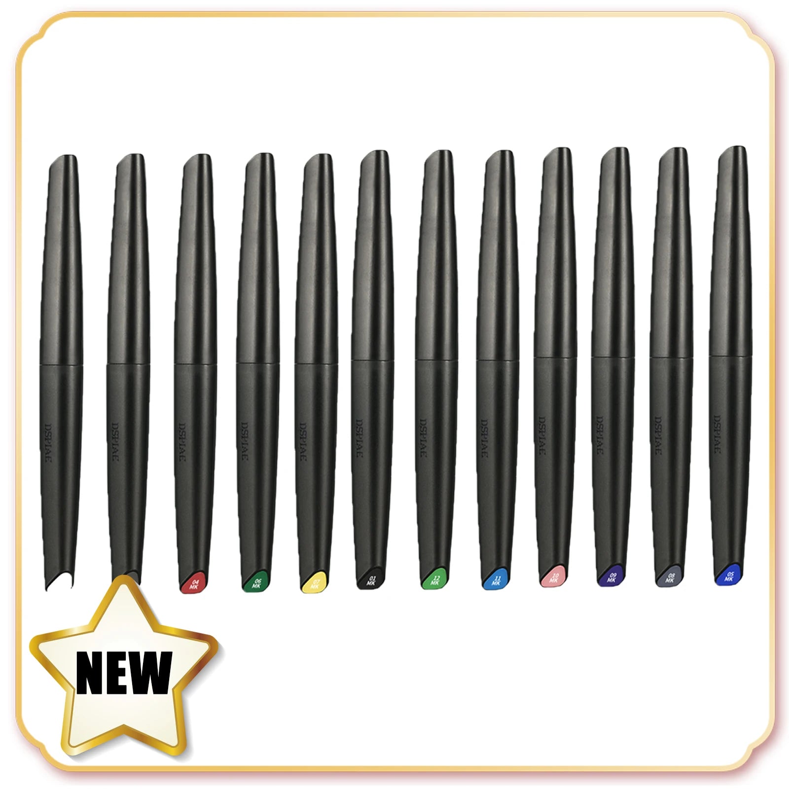 DSPIAE 5/8/12 Colors Brush Pen Environment-friendly Water-based Soft Head Marker Base Color Metallic Color Fluorescent Color