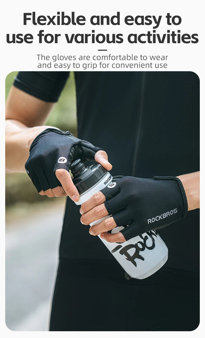 RockBros Breathable Half Finger Cycling Gloves with Anti Slip Pads - Smarsty