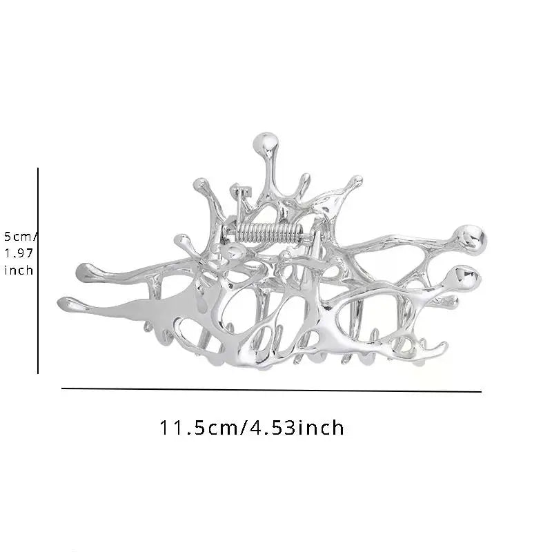 Large Metal Claw Clips For Women Strong Hold Silver - Smarsty