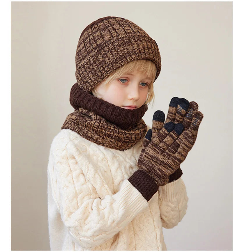 Kids Winter Hat Scarf Gloves Set Warm And Cozy Essentials - Smarsty