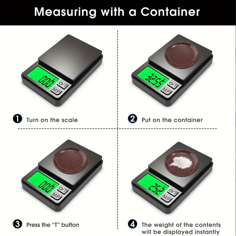 Precision Pocket Scale 1000g X 0.1g - Digital Gram, Food, Jewelry, Ounces/Grains Scale with Backlit LCD - Mini Scale for Travel - Smarsty