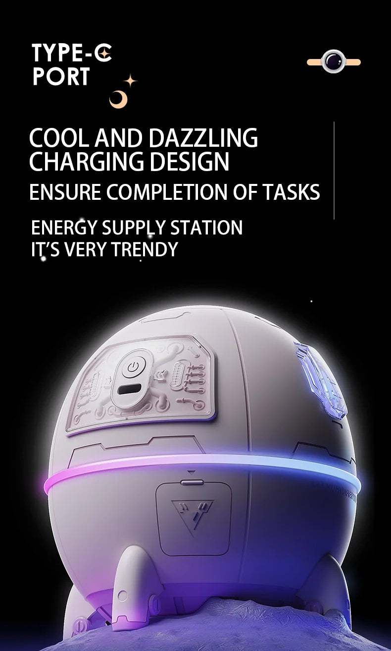 USB Rechargeable Space Capsule Air Humidifier with Colorful Light - Smarsty