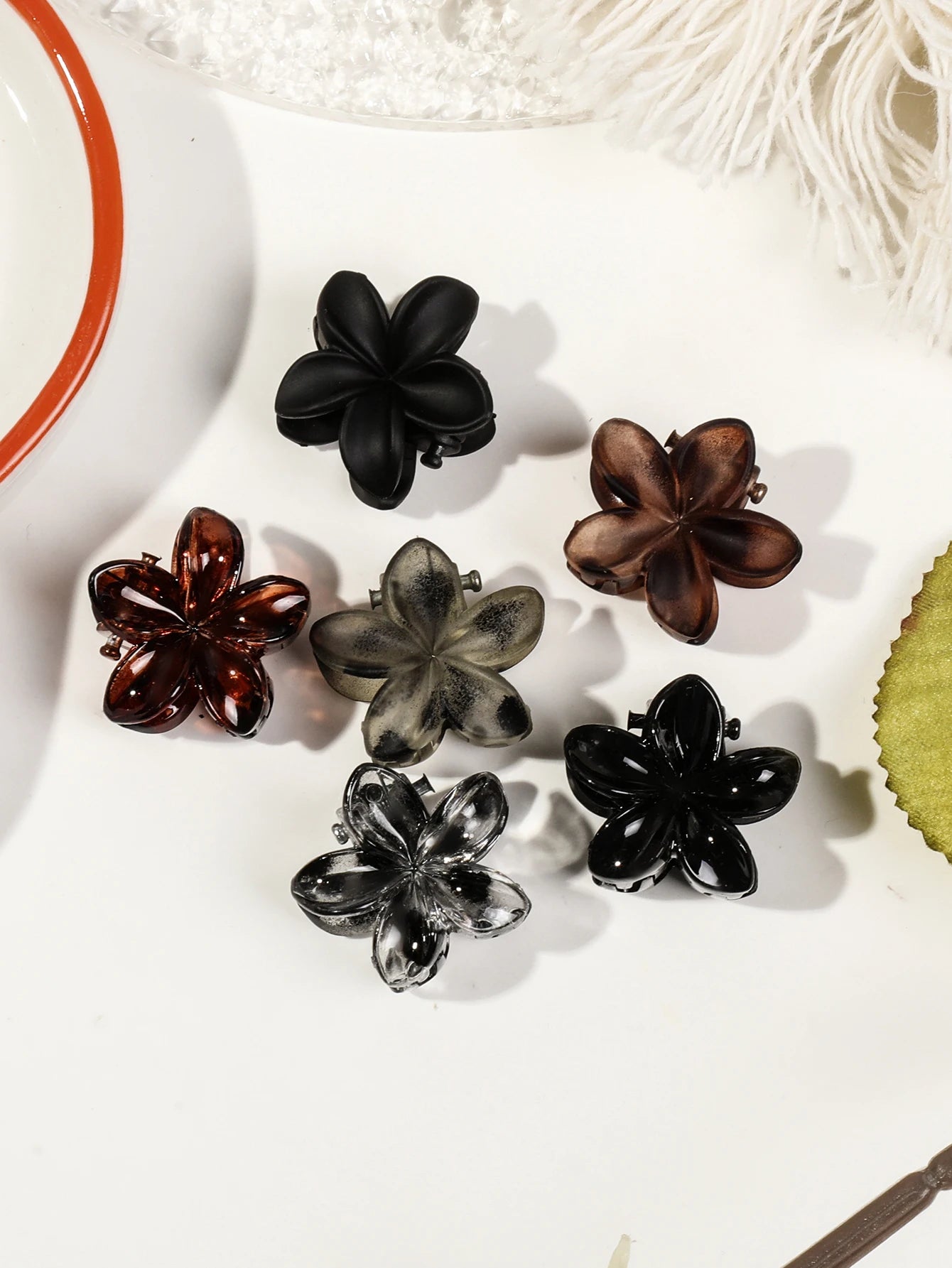 Mini Flower Hair Clips Pack Creaseless Claw Clips For Bangs - Smarsty