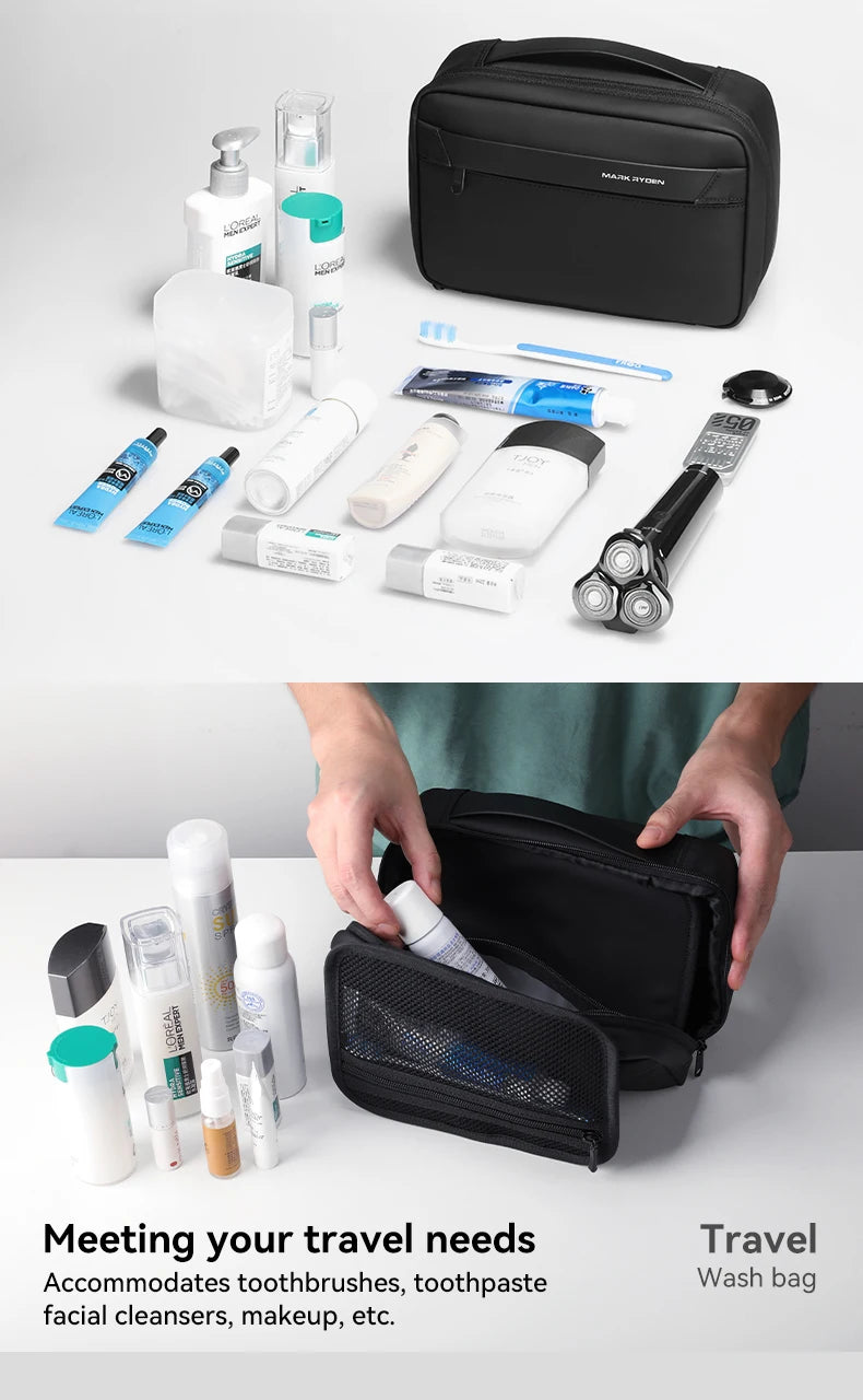 Mens Travel Toiletry Bag Waterproof With Dry Wet Separation - Smarsty