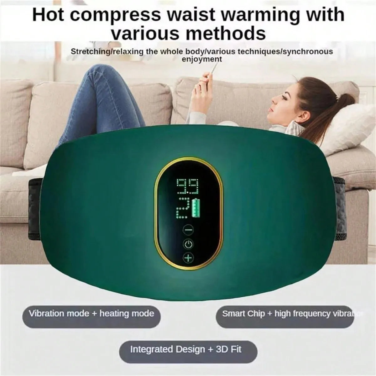 USB Rechargeable Abdominal Massager with 3 Modes - Smarsty