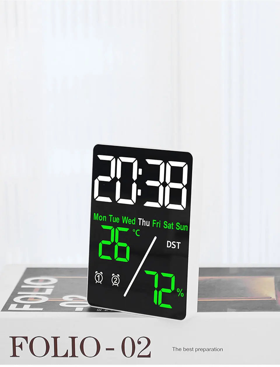 Multifunctional Large Screen Digital Alarm Clock with Humidity Display - Smarsty